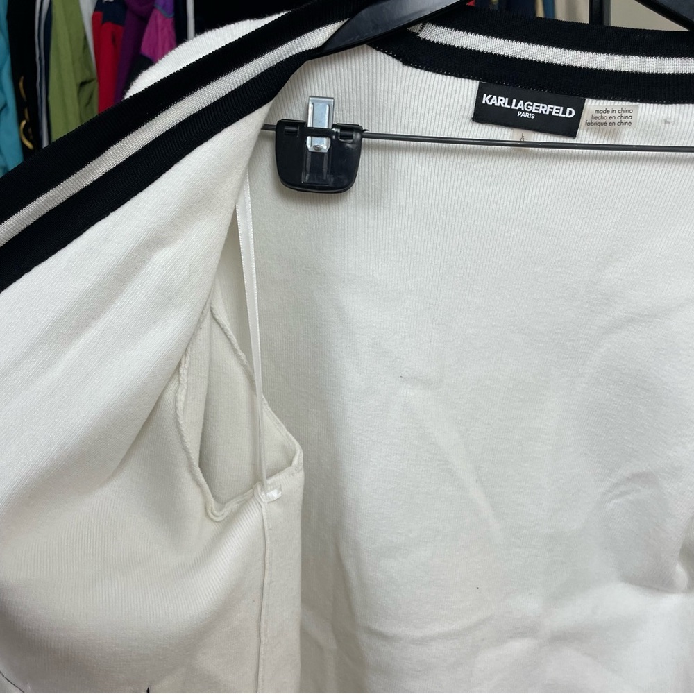 Karl Lagerfeld Black and White Knit Top - Picture 4 of 4
